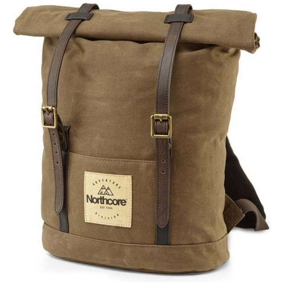 2026 Northcore Waxed Canvas Backpack NOCO118 - Chocolate